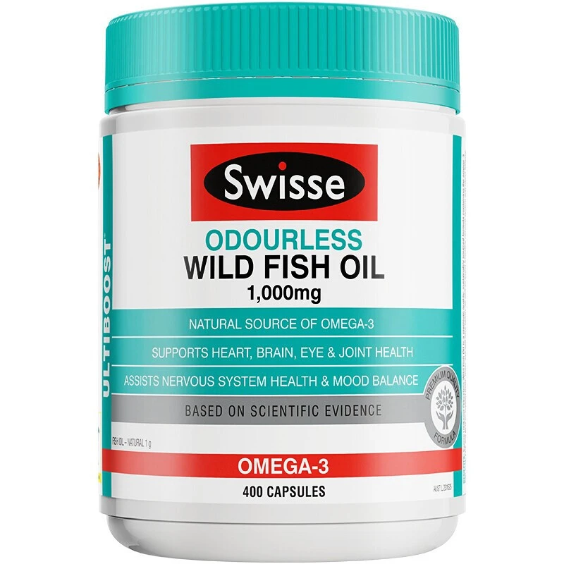 商品Swisse|澳洲斯维诗swisse深海鱼油软胶囊1000mg400粒无腥味omega3,价格¥154,第1张图片