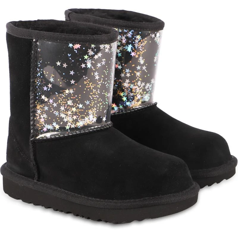 商品UGG|Shiny sequins detailing logo leather boots in black,价格¥1055,第1张图片