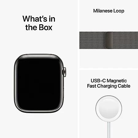 Apple Watch Series 8 GPS + Cellular 45mm Stainless Steel Case with Milanese Loop (Choose Color)商品第9张图片规格展示