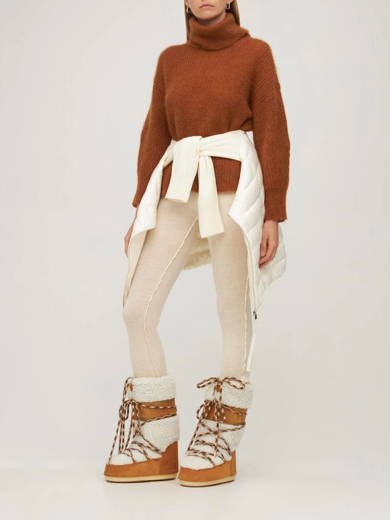 商品Moon Boot|Tall Icon Shearling & Suede Moon Boots,价格¥3212,第1张图片详细描述