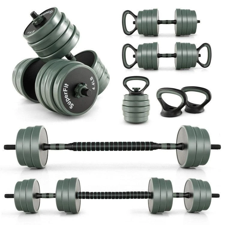 商品Hivvago|4 in 1 Adjustable Weight Dumbbell Set-Black & Gray,价格¥2222,第1张图片