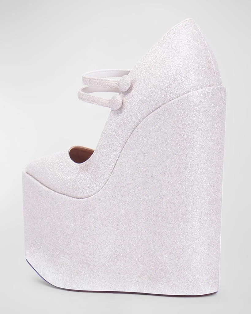商品Andrea Wazen|Jeu Glitter Mary Jane Platform Wedge Pumps,价格¥3244,第3张图片详细描述