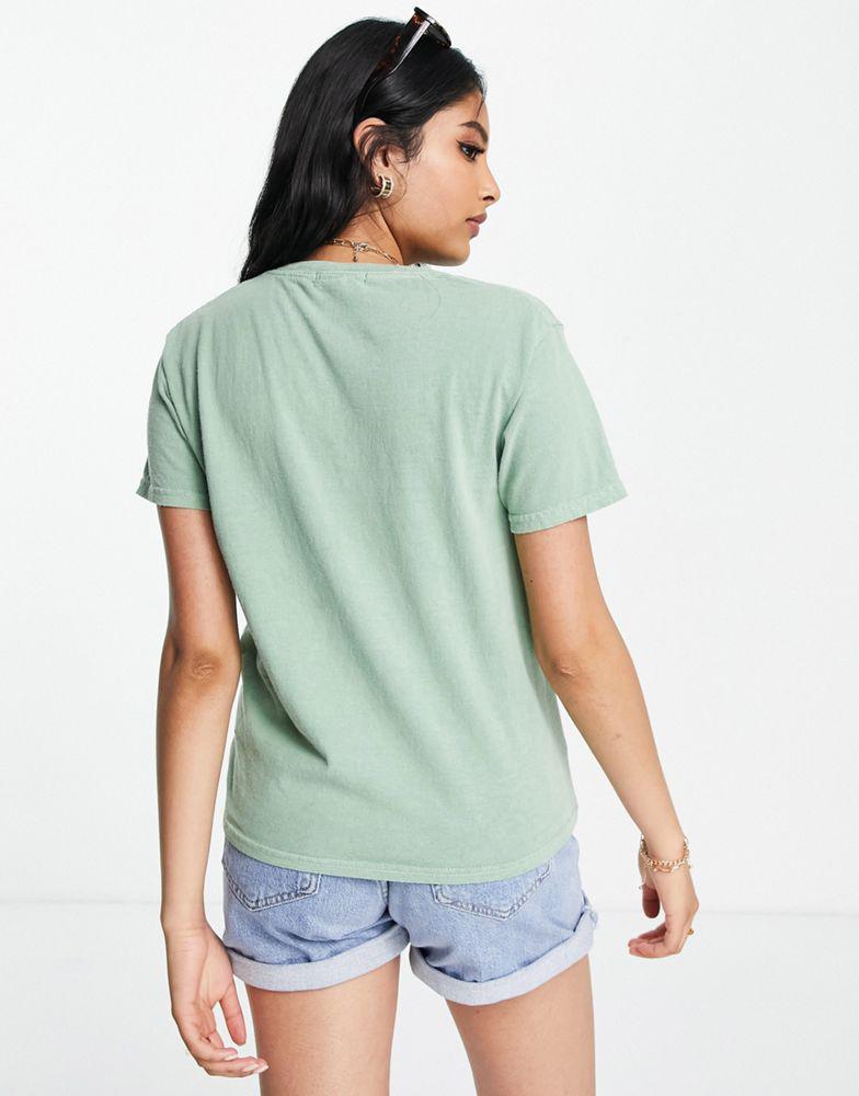 Topshop plain washed tee in green商品第2张图片规格展示