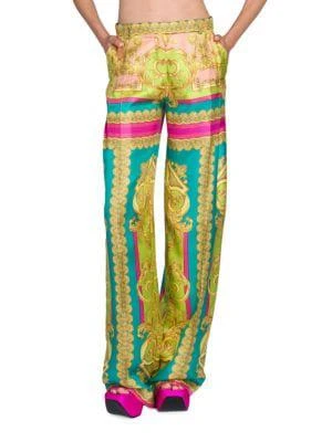 商品Versace|Printed Wide-Leg Silk Trousers,价格¥4218,第1张图片