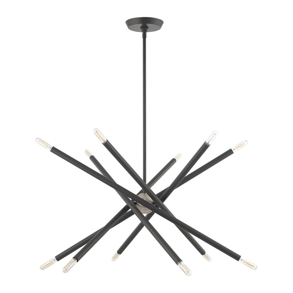 商品Livex Lighting|OneTwo Light Scandinavian Gray Chandelier,价格¥4781,第2张图片详细描述