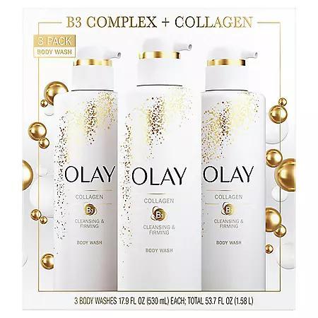 商品Olay|Olay Collagen Cleansing & Firming Body Wash (17.9 fl. oz., 3 pk.),价格¥140,第1张图片