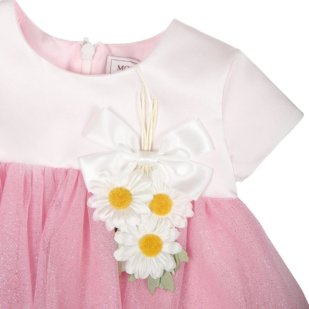 商品MONNALISA|Pink Dress For Baby Girl With Daisies And Lurex,价格¥1749,第3张图片详细描述