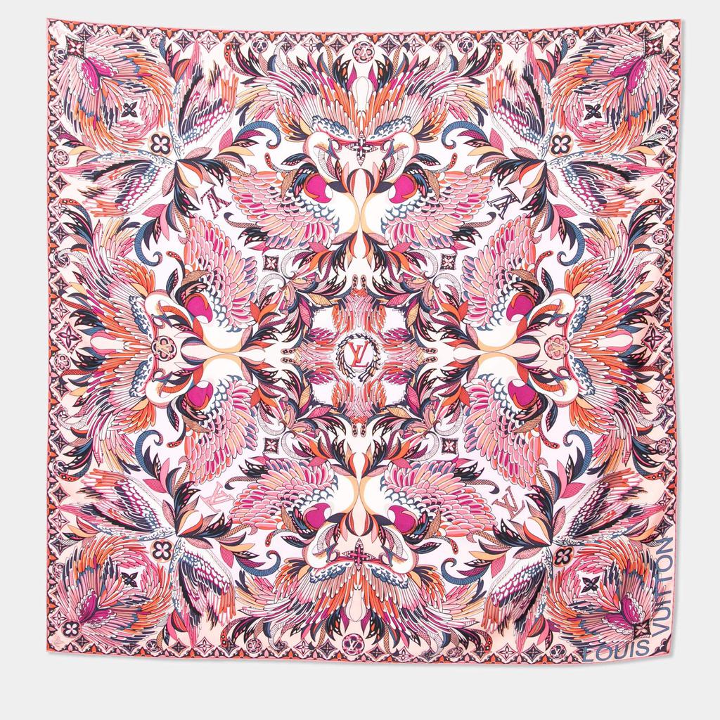 Louis Vuitton Pink Angels Silk Square Scarf商品第1张图片规格展示