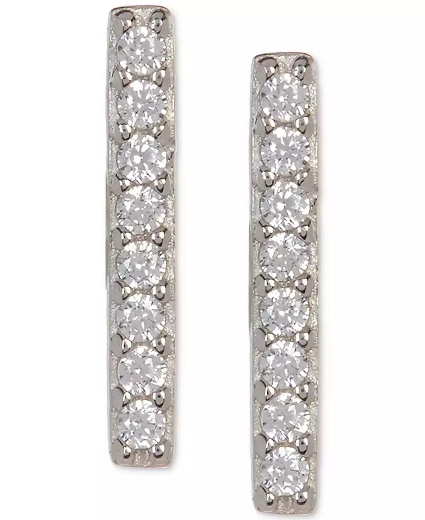 商品ADORNIA|Silver-Tone Crystal Bar Stud Earrings,价格¥115,第1张图片