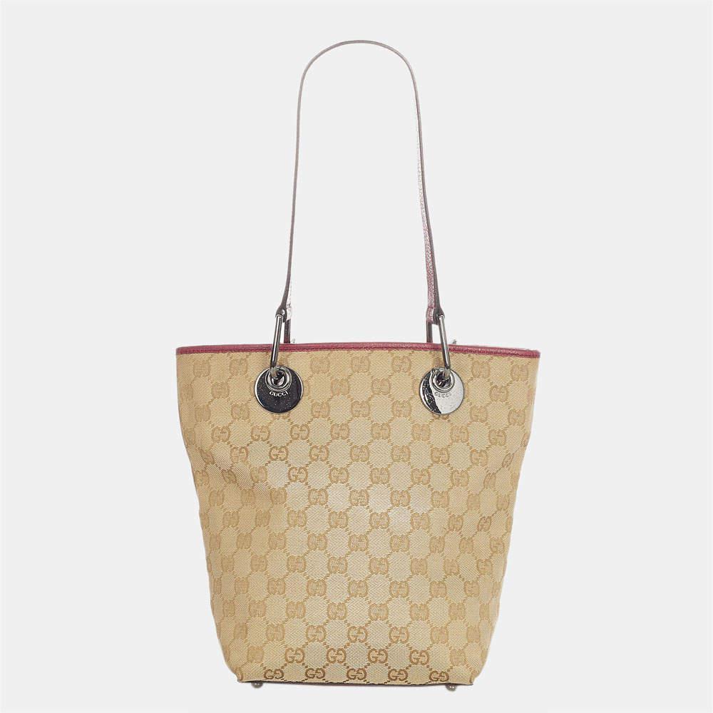 商品[二手商品] Gucci|Gucci Brown/Beige GG Canvas Eclipse Tote Bag,价格¥3410,第5张图片详细描述