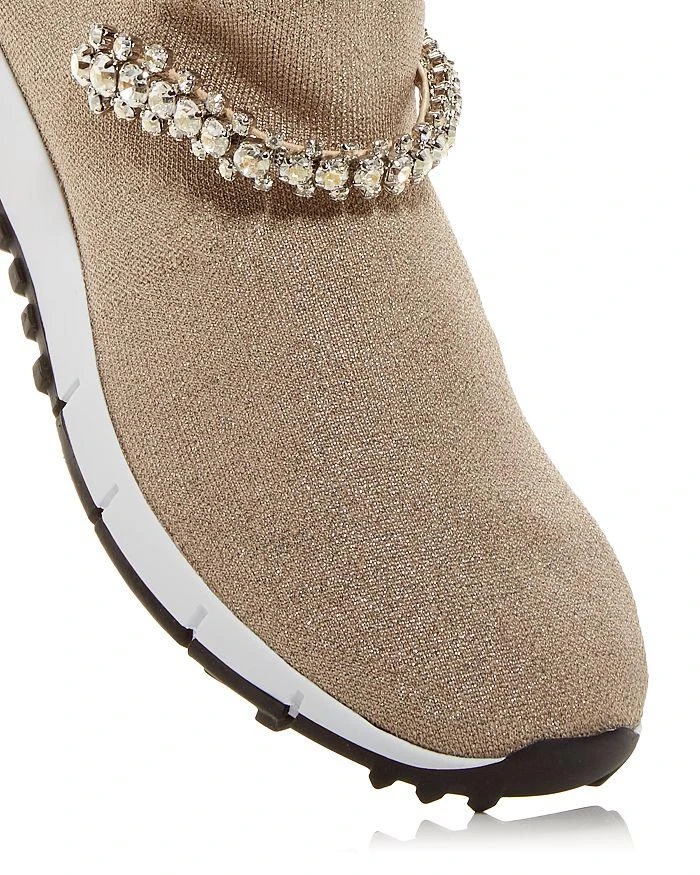 商品Jimmy Choo|Women's Verona Embellished Knit Slip On Sneakers,价格¥3323,第5张图片详细描述