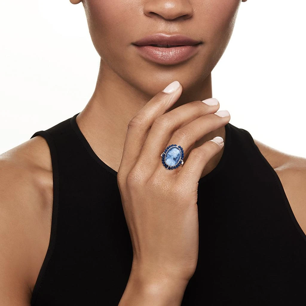 商品Ross-Simons|Italian Black Agate Cameo Ring With Blue Spinel in Sterling Silver,价格¥1589,第2张图片详细描述