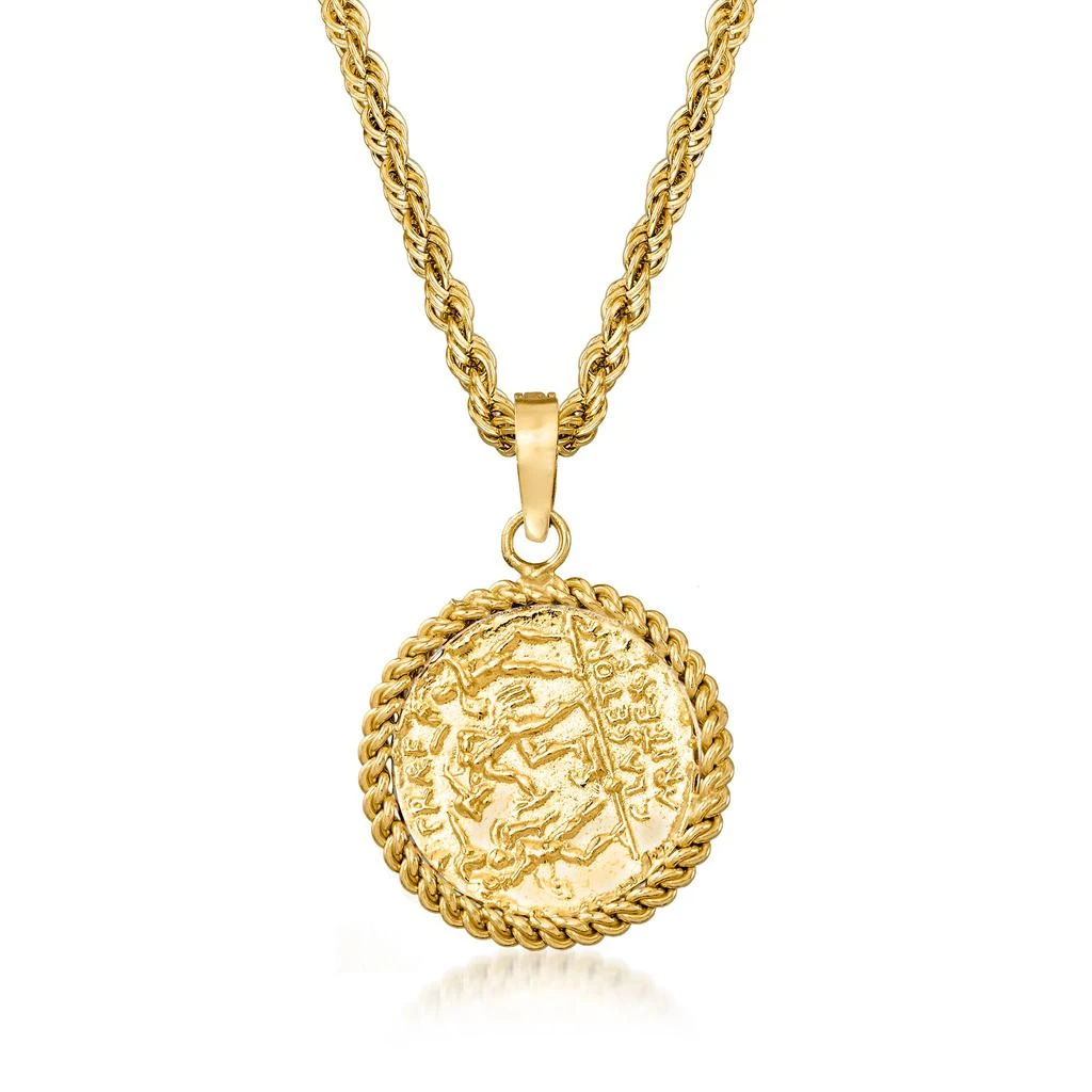 商品Ross-Simons|Ross-Simons Replica Coin Pendant Necklace in 18kt Gold Over Sterling,价格¥778,第2张图片详细描述