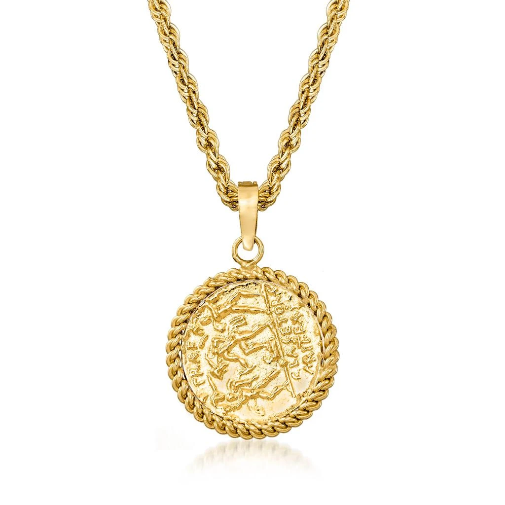 商品Ross-Simons|Ross-Simons Replica Coin Pendant Necklace in 18kt Gold Over Sterling,价格¥888,第2张图片详细描述