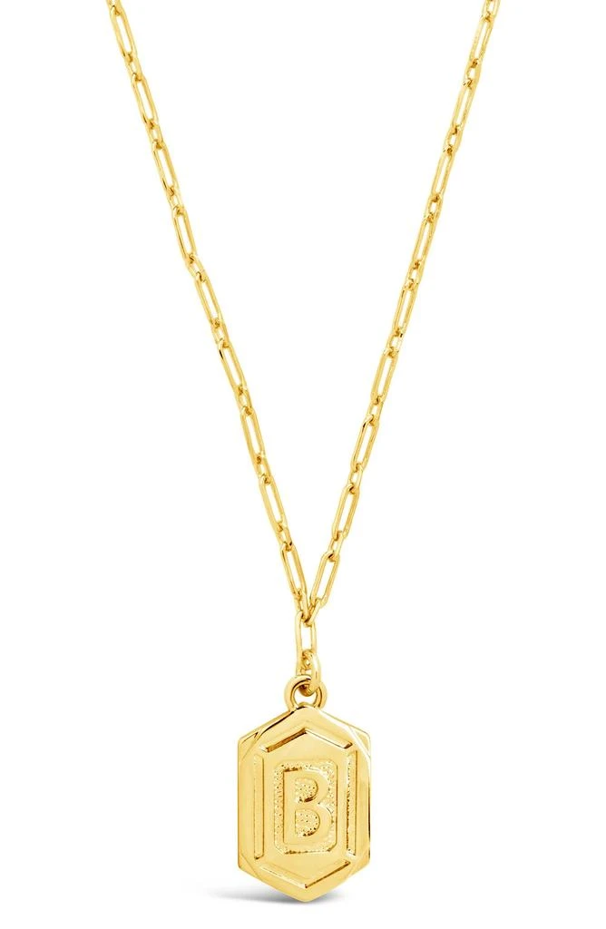 商品Sterling Forever|14K Gold Plated Hexagon Tag Initial Pendant Necklace,价格¥188,第4张图片详细描述