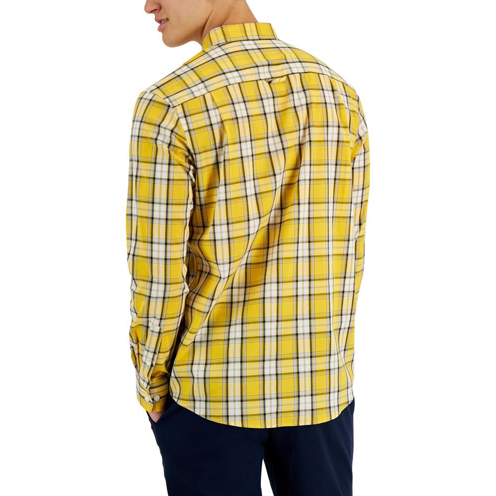 Men's Sam Plaid Poplin Long-Sleeve Button-Down Pocket Shirt, Created for Macy's商品第2张图片规格展示