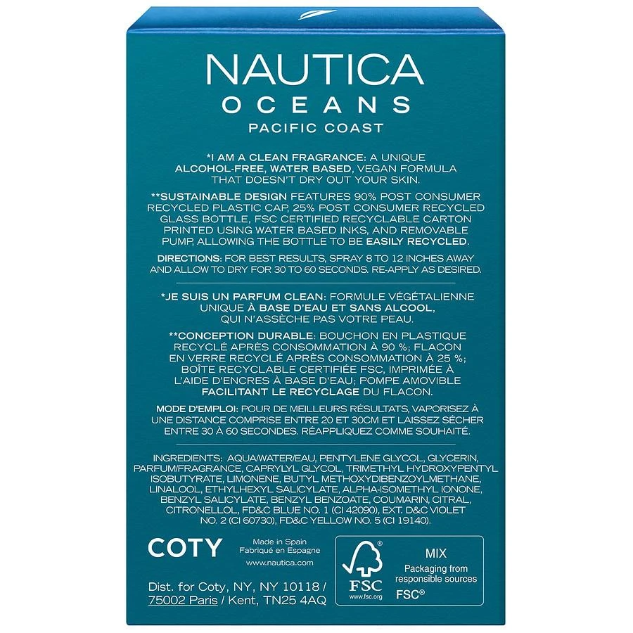 商品Nautica|Oceans Pacific Coast Eau de Toilette,价格¥165,第2张图片详细描述