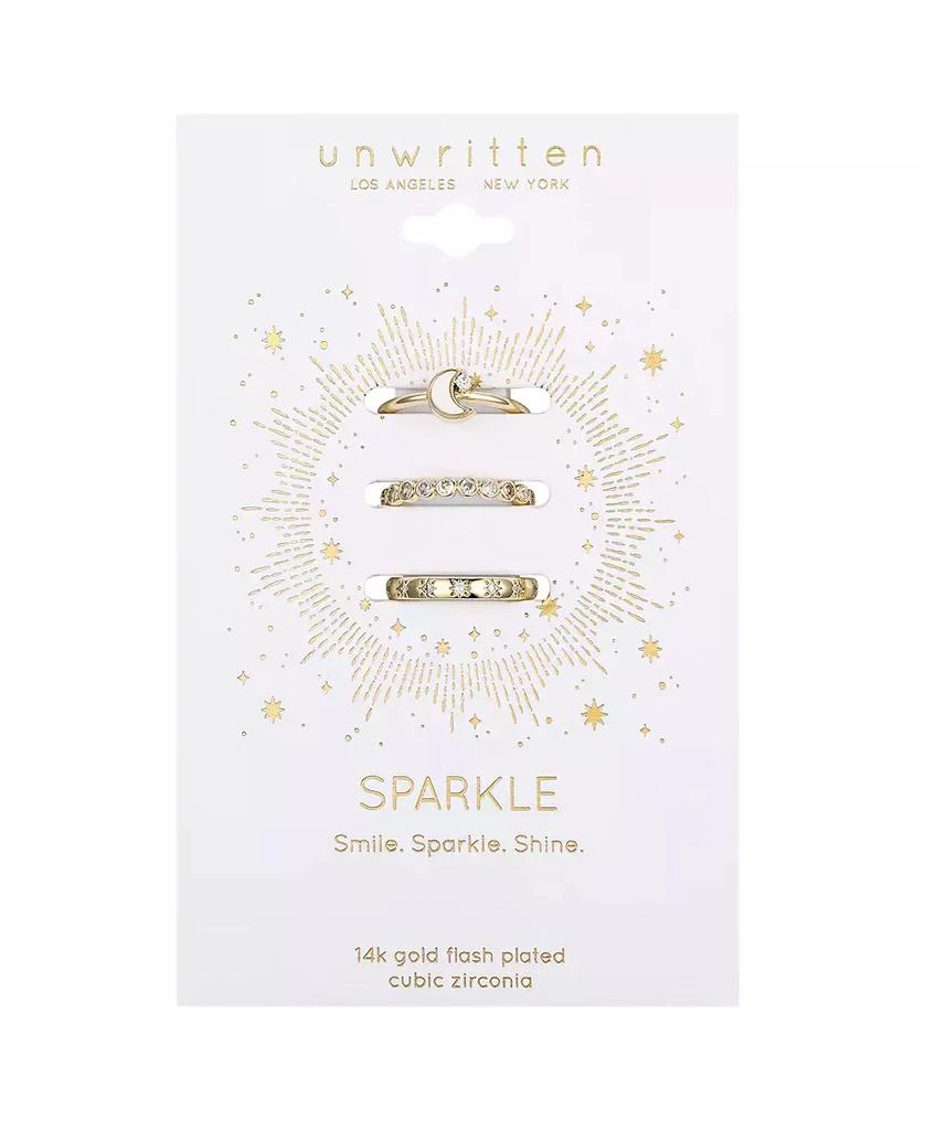 商品Unwritten|Cubic Zirconia Bezel, Star, Mother of Pearl Moon Ring Set,价格¥309,第2张图片详细描述