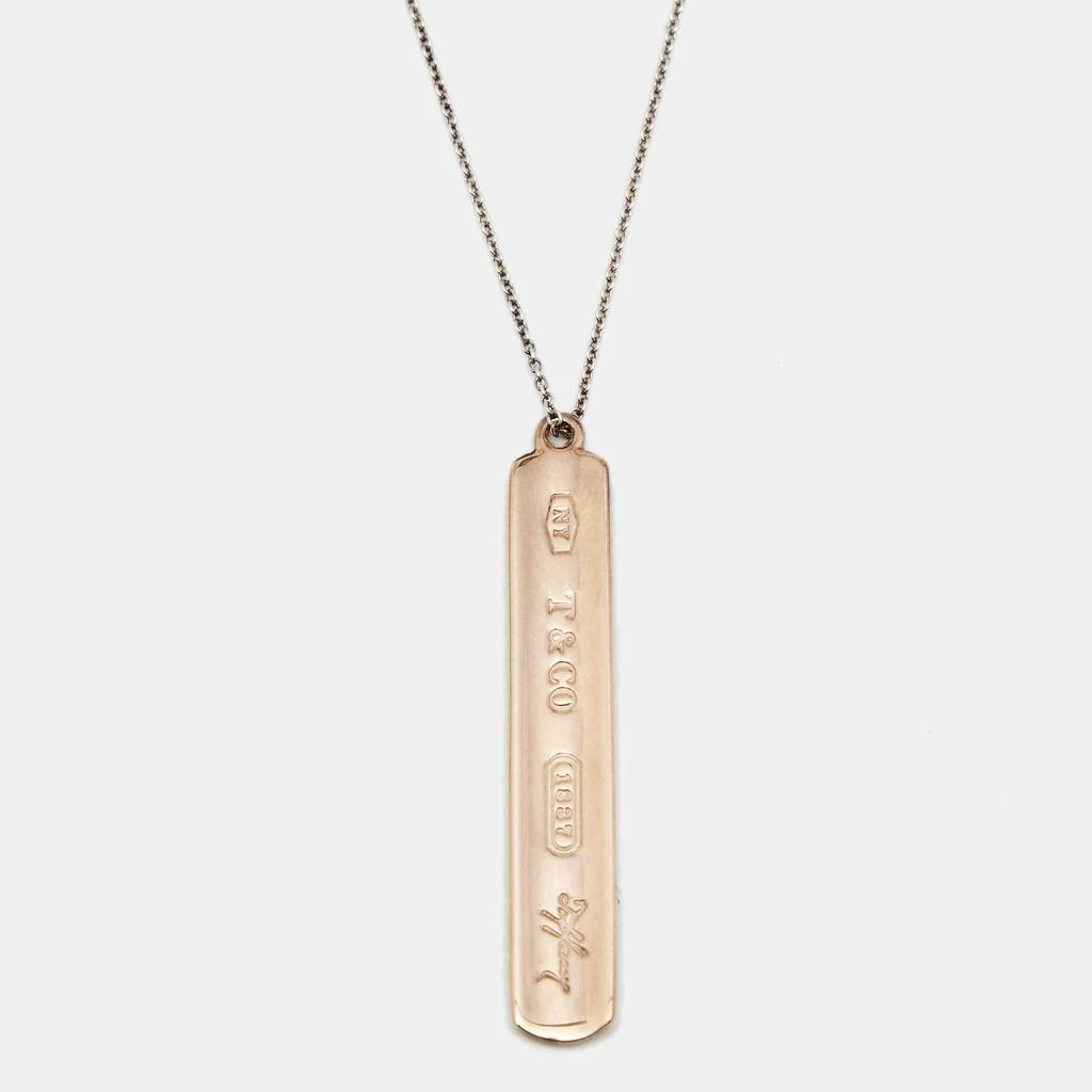 商品[二手商品] Tiffany & Co.|Tiffany & Co. Tiffany 1837 Rubedo Bar Gold Tone Metal and Sterling Silver Chain Pendant Necklace,价格¥1042,第1张图片