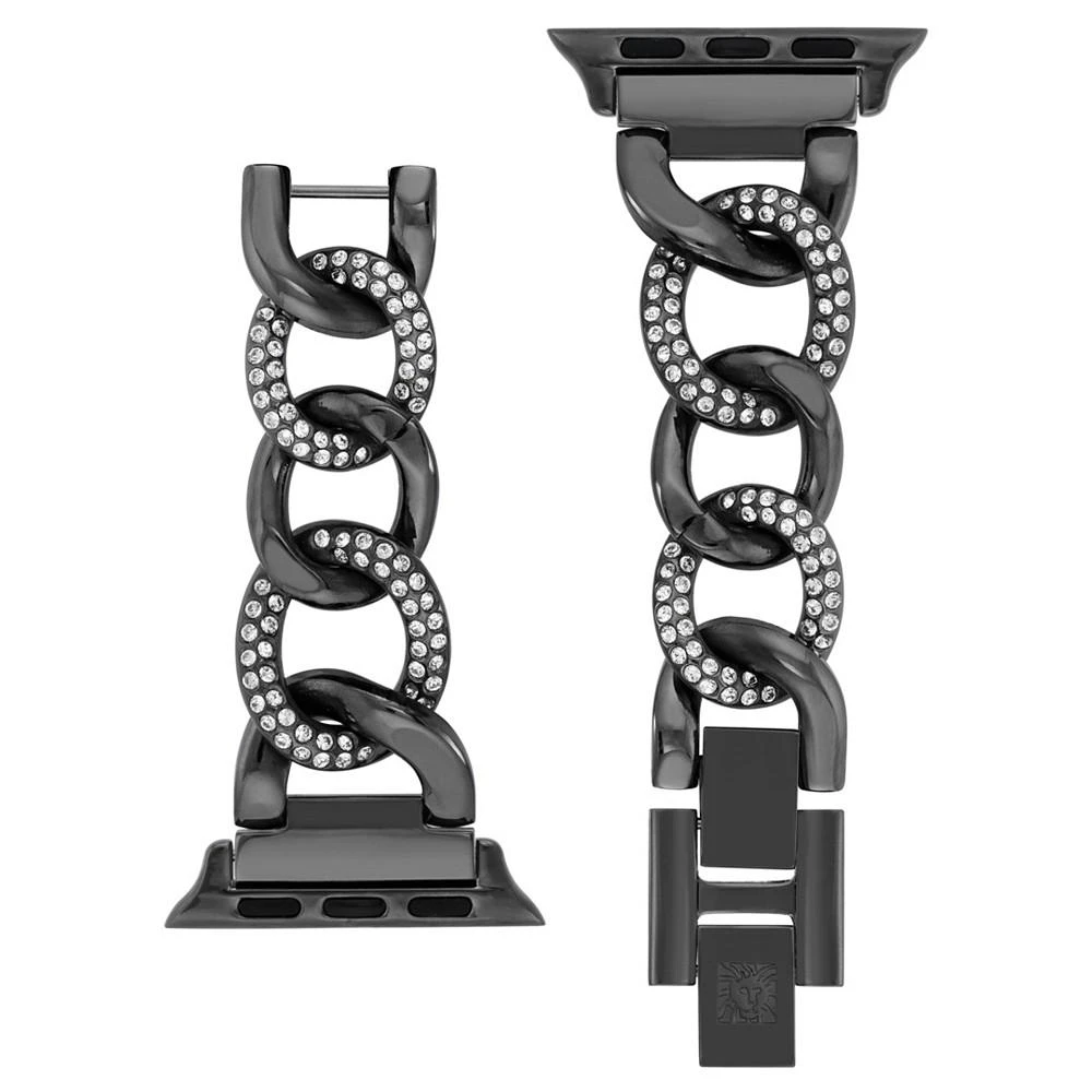 商品Anne Klein|Women's Gunmetal Grey Alloy Chain with Crystals Bracelet Compatible with 38/40/41mm Apple Watch,价格¥451,第3张图片详细描述