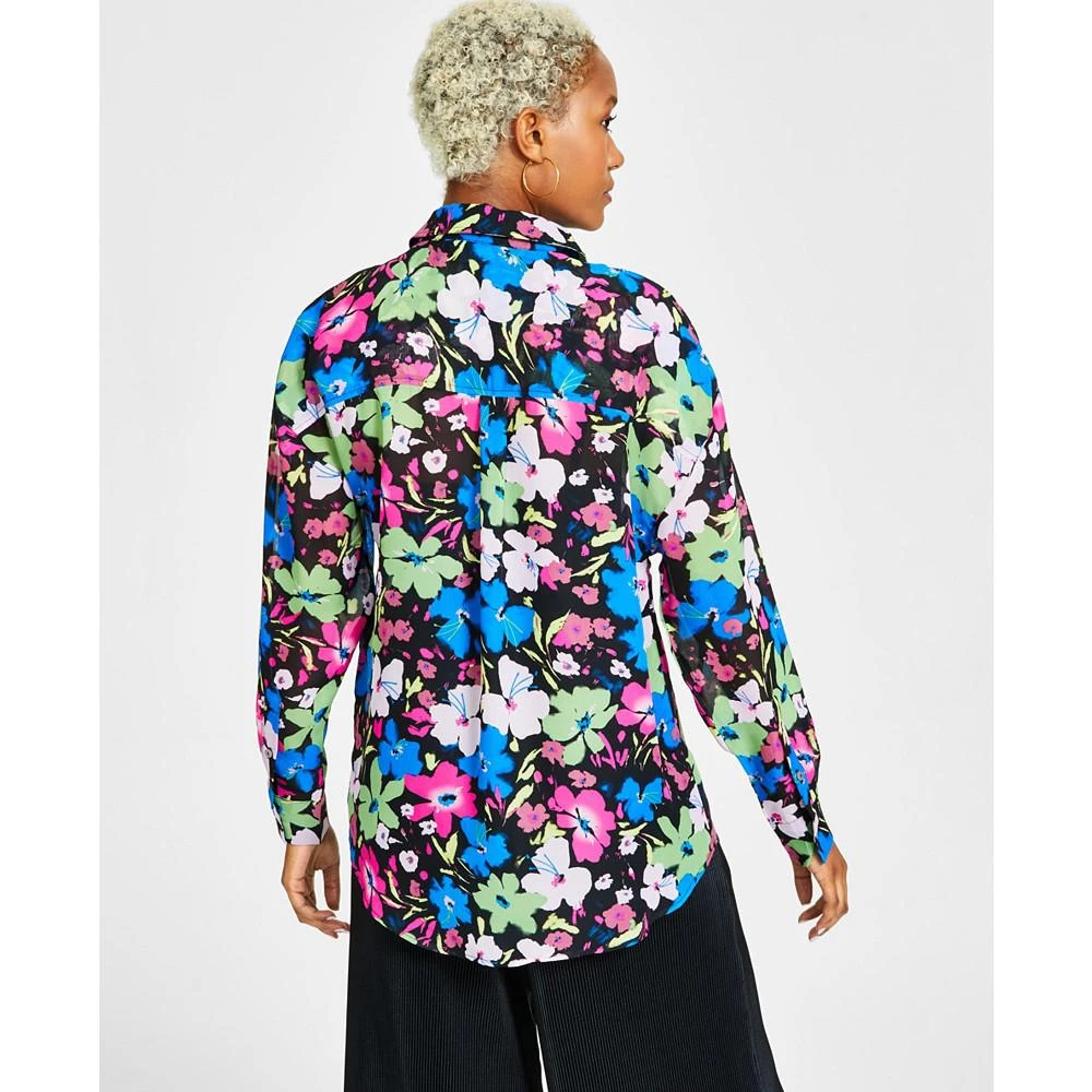 商品Bar III|Women's Printed Chiffon Button-Up Blouse, Created for Macy's,价格¥111,第2张图片详细描述