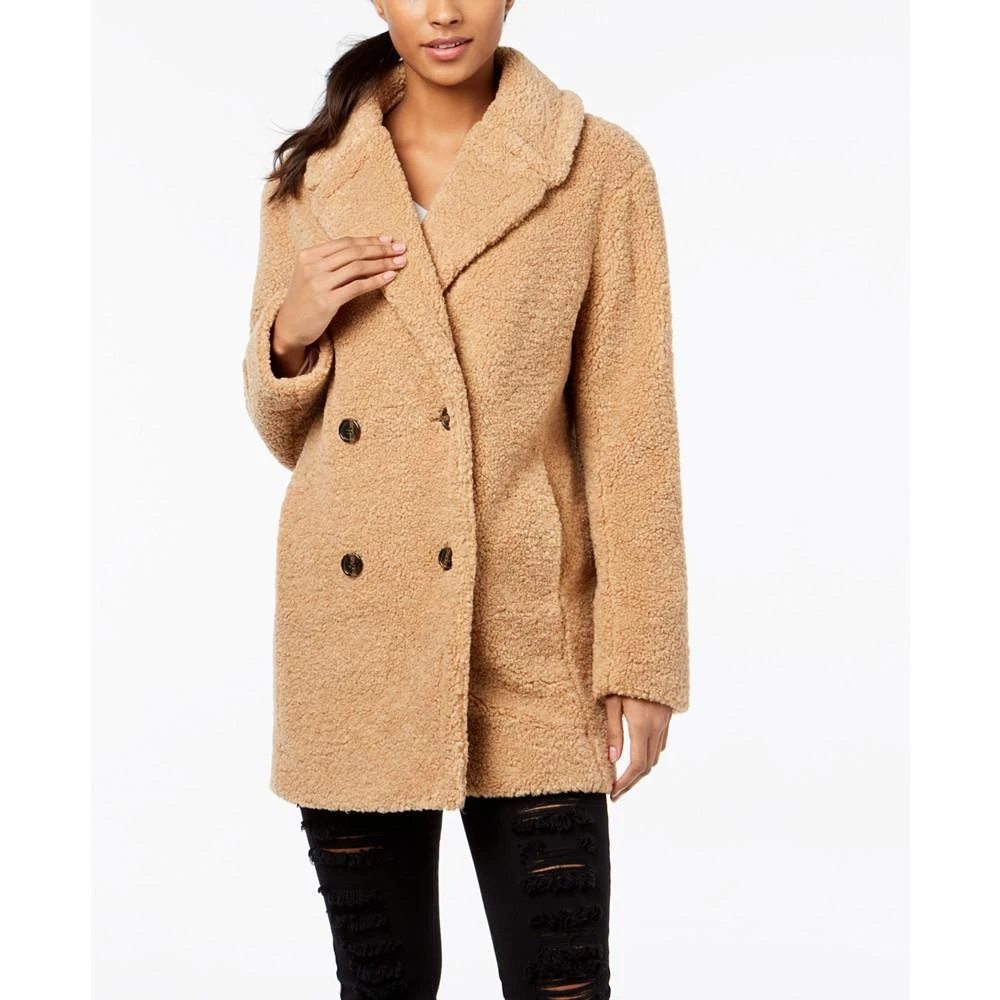 商品Kensie|Double-Breasted Faux-Fur Teddy Coat,价格¥966,第1张图片