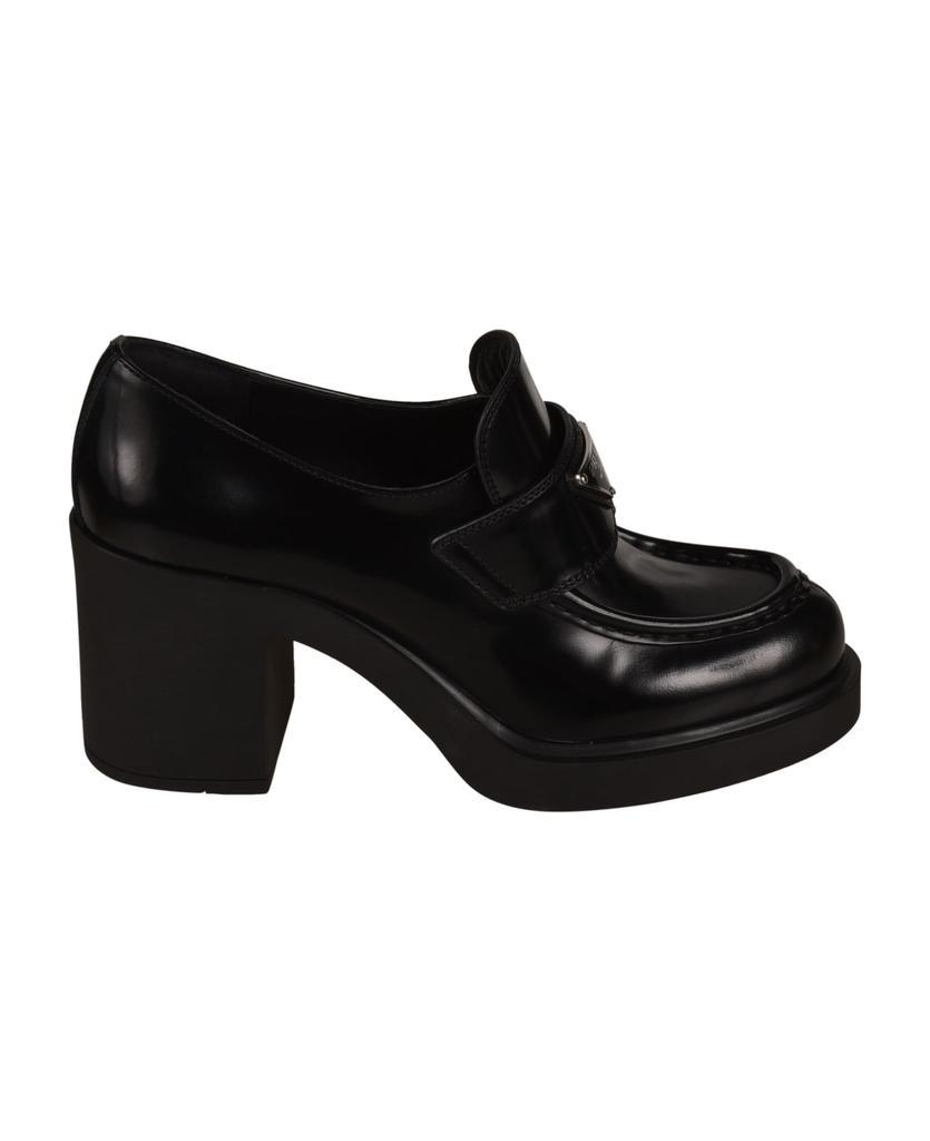 商品Prada|Logo Plaque Block Heel Loafers,价格¥6320,第1张图片