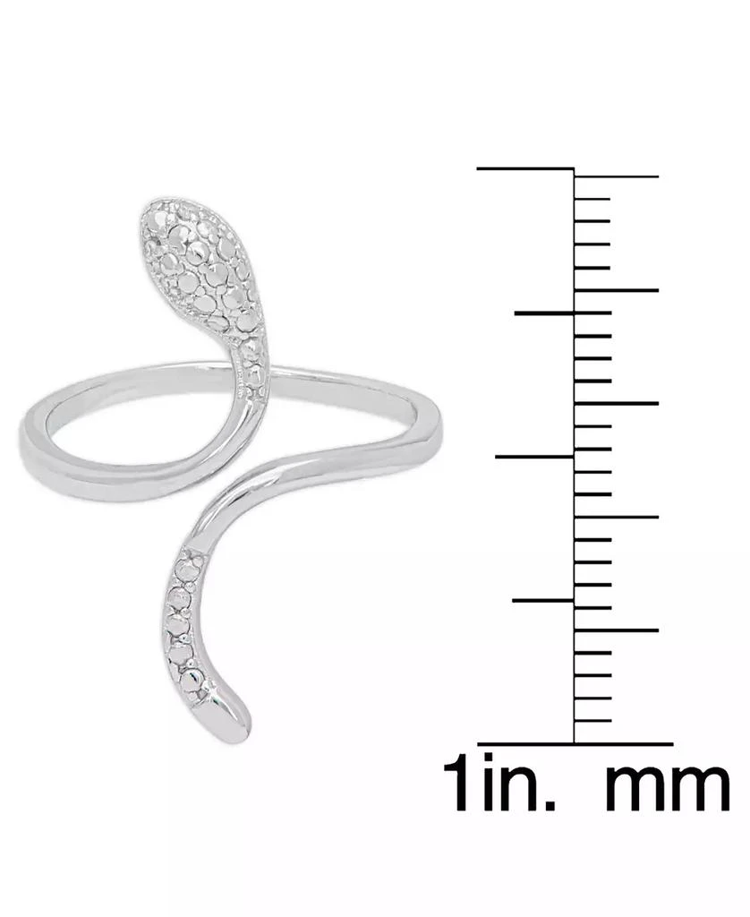 商品Macy's|Diamond Accent Snake Ring in Fine Silver Plate,价格¥109,第2张图片详细描述