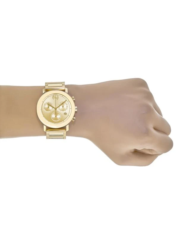 商品Movado|Movado Bold Chronograph Gold Dial Gold Tone Stainless Steel Men's Watch 3600682,价格¥5344,第3张图片详细描述