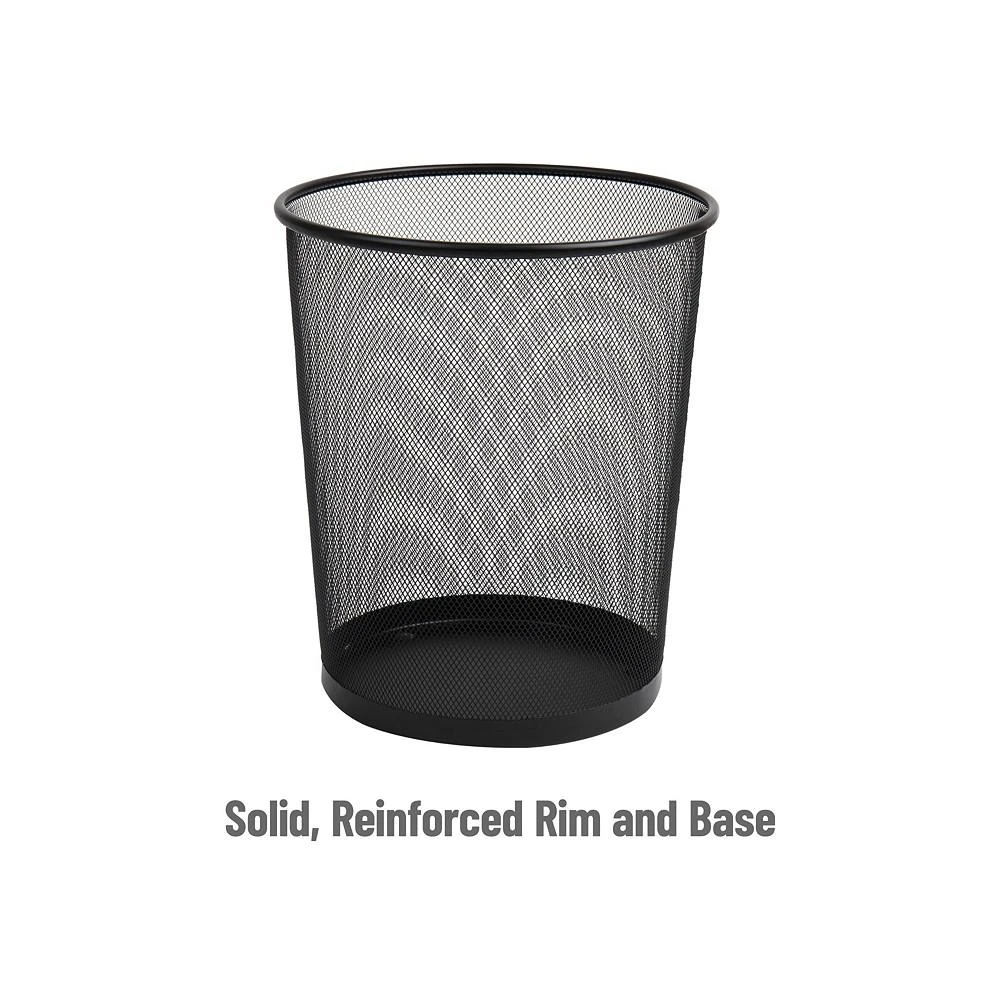 商品Mind Reader|Network Collection, Waste Paper Basket, 4.5 Gallon Capacity, Solid Rim and Base, Metal Mesh, Set of 3,价格¥454,第4张图片详细描述