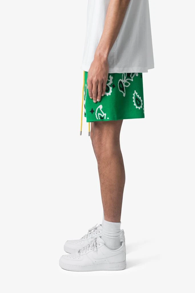 商品MNML|Paisley Knit Shorts - Green,价格¥287,第3张图片详细描述