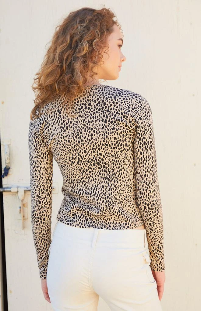 商品John Galt|Leopard Greta Long Sleeve Tie Front Top,价格¥180,第3张图片详细描述