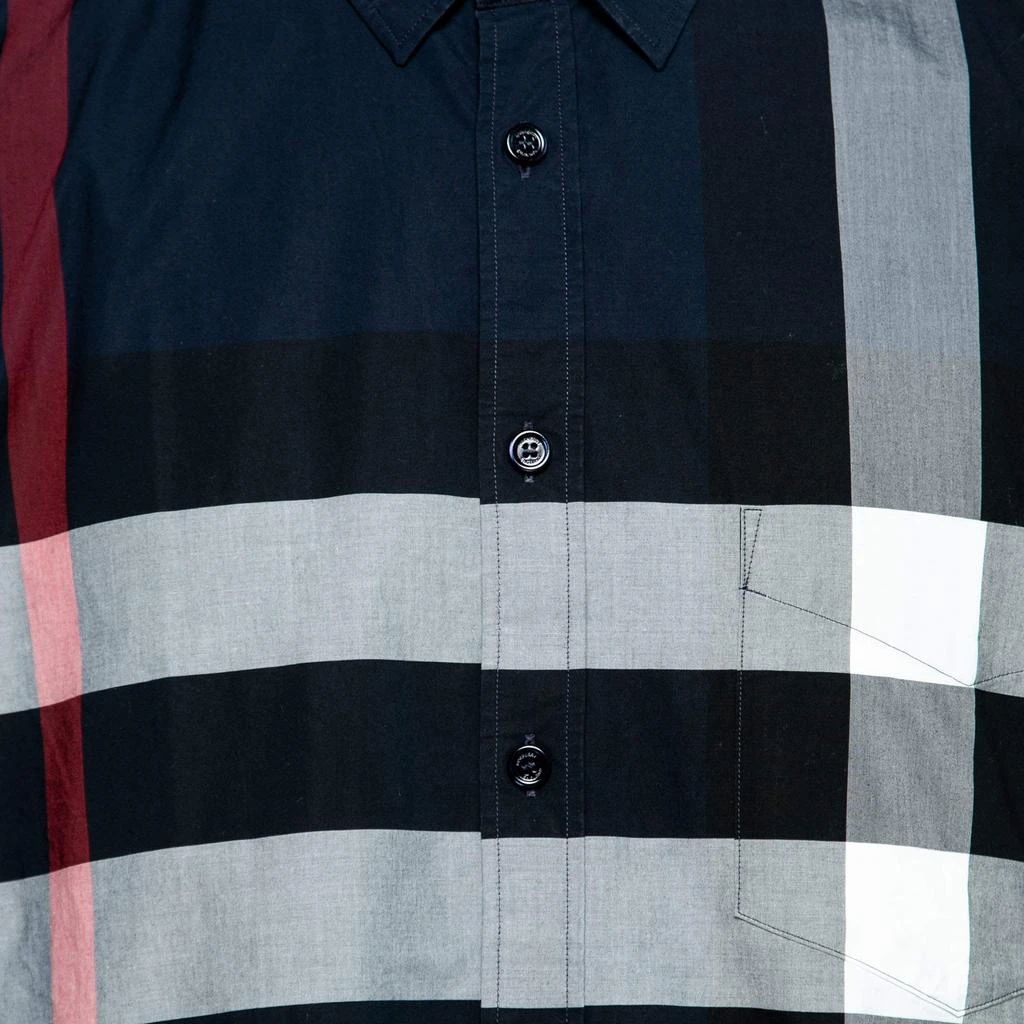 商品[二手商品] Burberry|Burberry Navy Blue Checked Cotton Short Sleeve Shirt XXL,价格¥1086,第3张图片详细描述