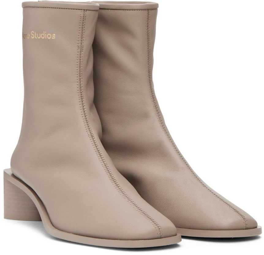 商品Acne Studios|Taupe Branded Ankle Boots,价格¥3637,第4张图片详细描述