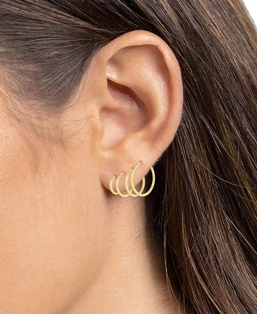 Polished Endless Hoop Earrings Set in 18k Gold over Sterling Silver, Created for Macy's 商品