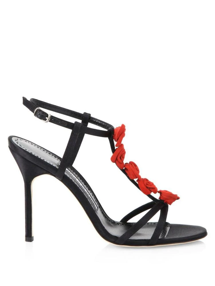 商品Manolo Blahnik|Manolo Blahnik - Vitano Floral-Embellished Satin Sandals,价格¥1727,第5张图片详细描述