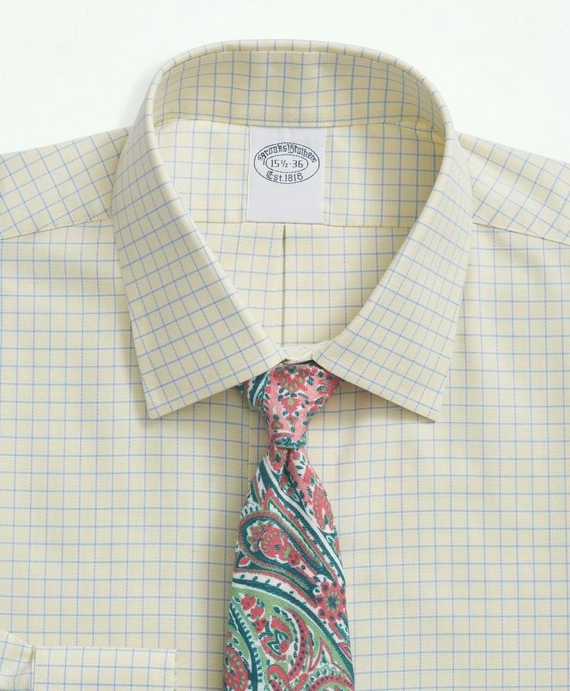 商品Brooks Brothers|Stretch Supima® Cotton Non-Iron Royal Oxford Ainsley Collar, Windowpane Dress Shirt,价格¥469,第3张图片详细描述