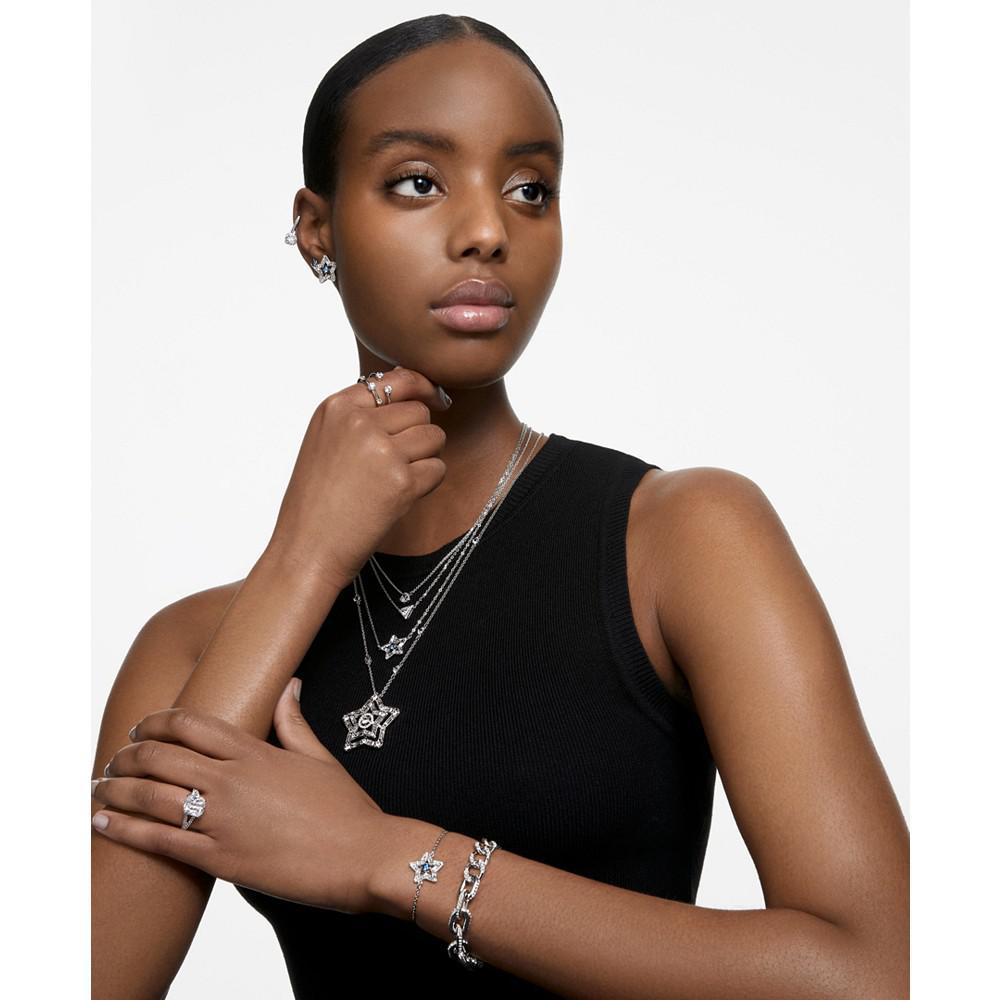 商品Swarovski|Silver-Tone Crystal Triangle Pendant Necklace, 14-1/8" + 2" extender,价格¥1070,第7张图片详细描述