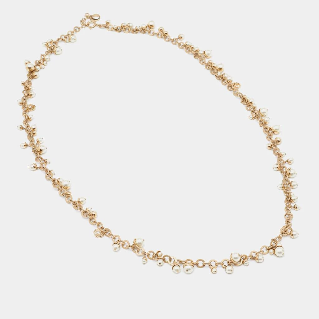 商品[二手商品] Dior|Dior Mise En Dior Faux Pearl Gold Tone Long Necklace,价格¥1794,第3张图片详细描述