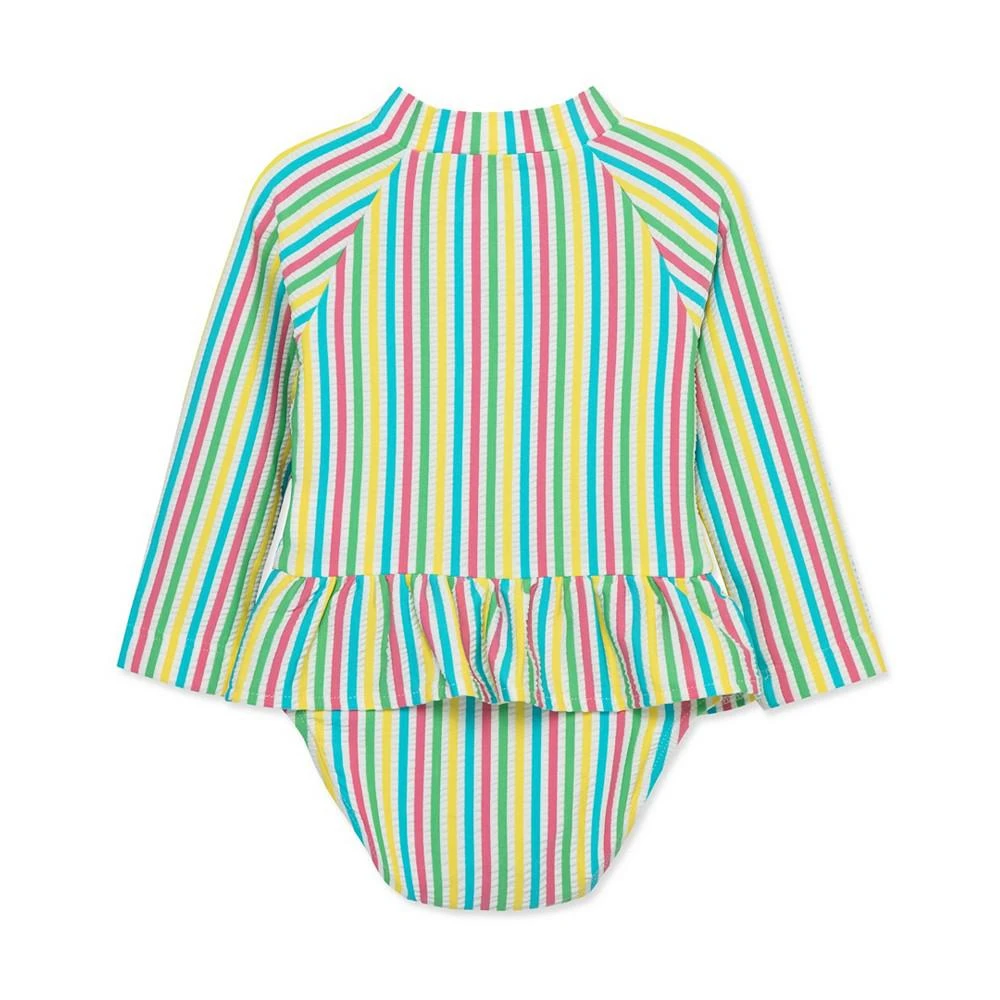 商品Little Me|Baby Girls Rainbow Stripe Rash Guard 1-Piece Swimsuit,价格¥268,第2张图片详细描述
