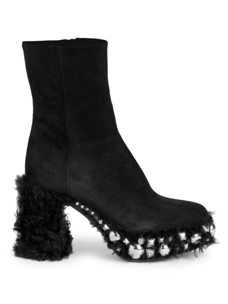 商品Miu Miu|Studded Eco-Shearling & Suede Platform Boots,价格¥3747,第5张图片详细描述