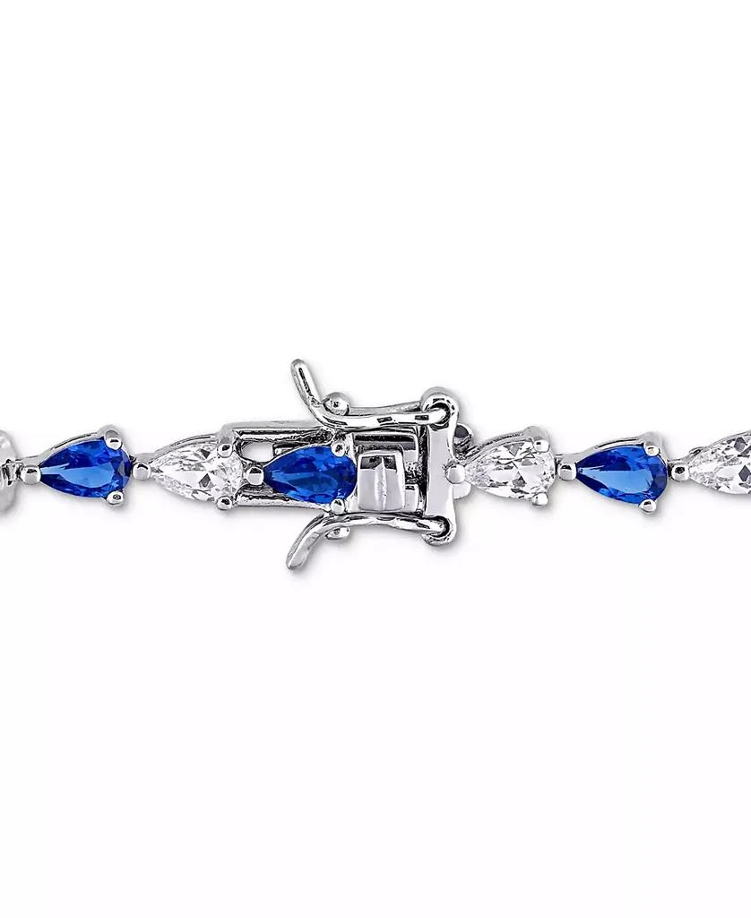 商品Macy's|Lab-Grown Blue Sapphire (5-1/4 ct. t.w.) & Lab-Grown White Sapphire (5-1/4 ct. t.w.) Link Bracelet in Sterling Silver,价格¥650,第3张图片详细描述