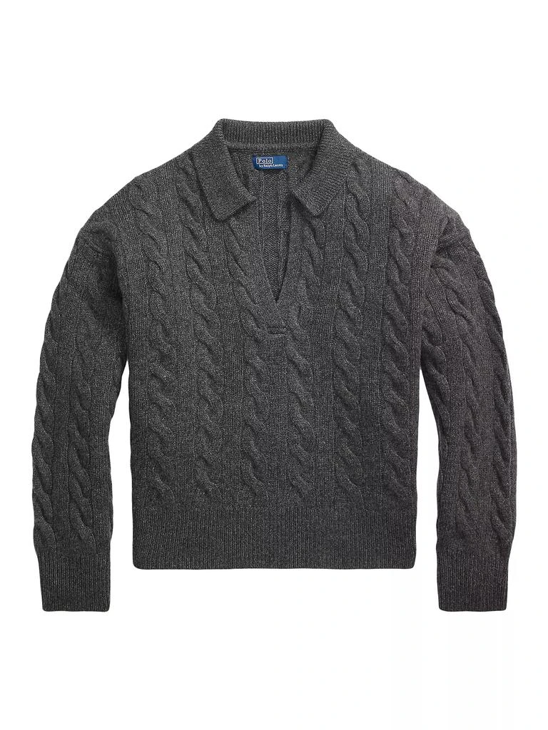 商品Ralph Lauren|Wool-Blend Cable-Knit Polo Sweater,价格¥1234,第1张图片