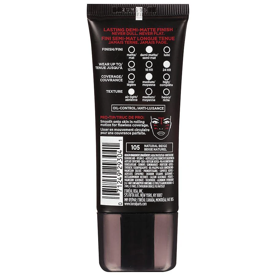 商品L'Oreal Paris|Pro-Matte Liquid Foundation Makeup,价格¥127,第4张图片详细描述