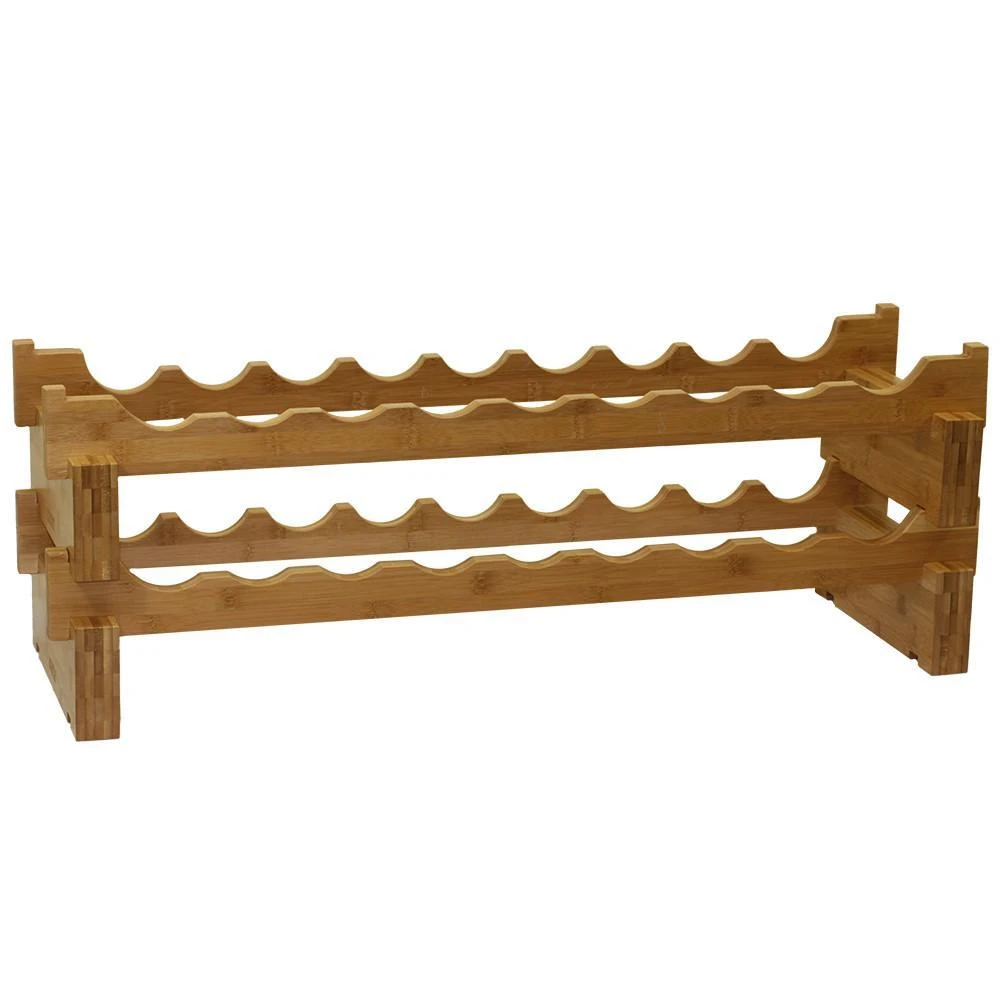 商品Oceanstar|18-Bottle Stackable Bamboo Wine Rack,价格¥529,第1张图片