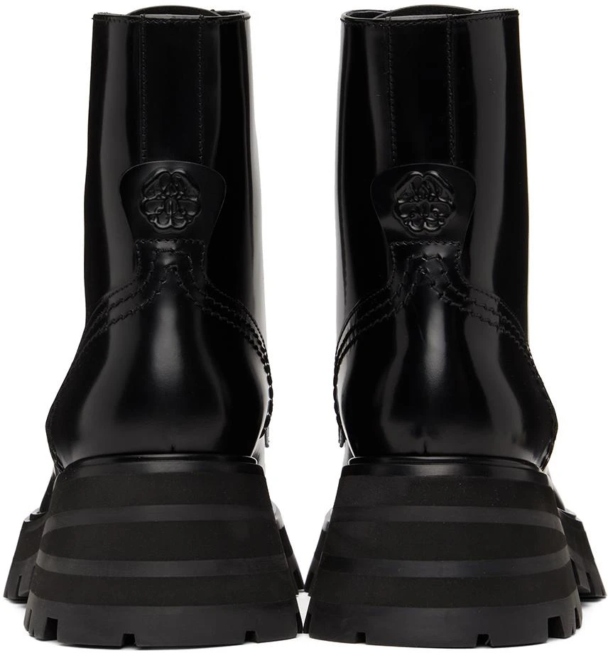 商品Alexander McQueen|Black Patent Lace-Up Boots,价格¥3527,第4张图片详细描述