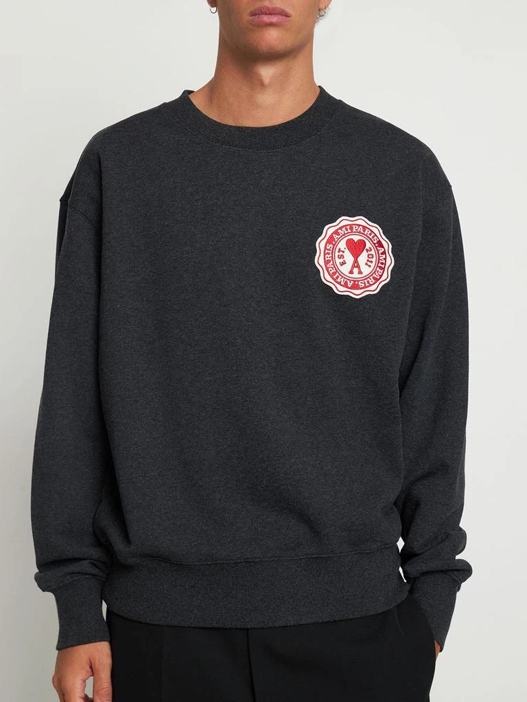 商品AMI|Logo Patch Cotton Sweatshirt,价格¥3193,第2张图片详细描述