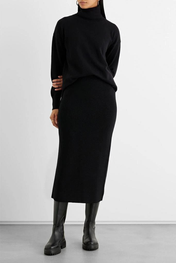 商品IRIS & INK|Felice ribbed merino wool midi skirt,价格¥488,第2张图片详细描述