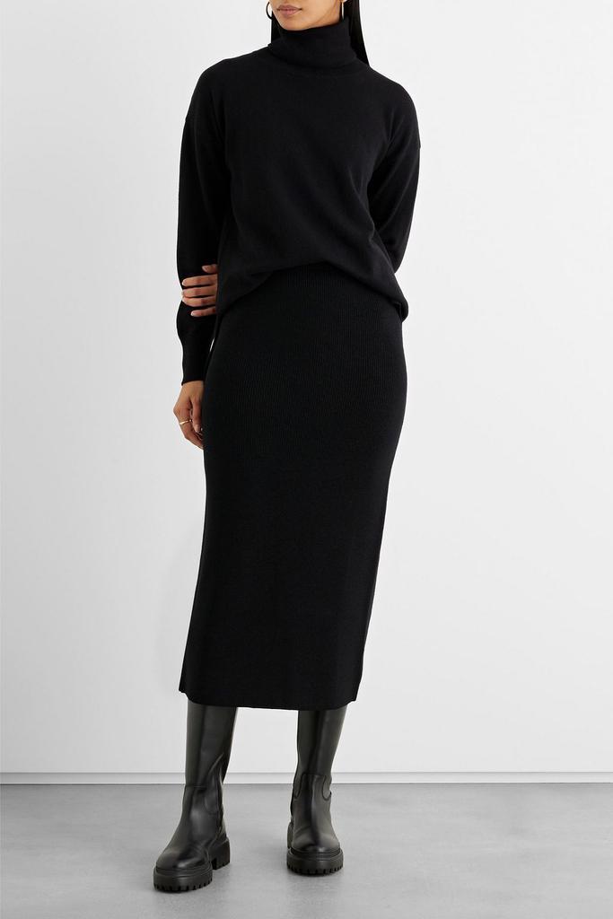 商品IRIS & INK|Felice ribbed merino wool midi skirt,价格¥487,第2张图片详细描述