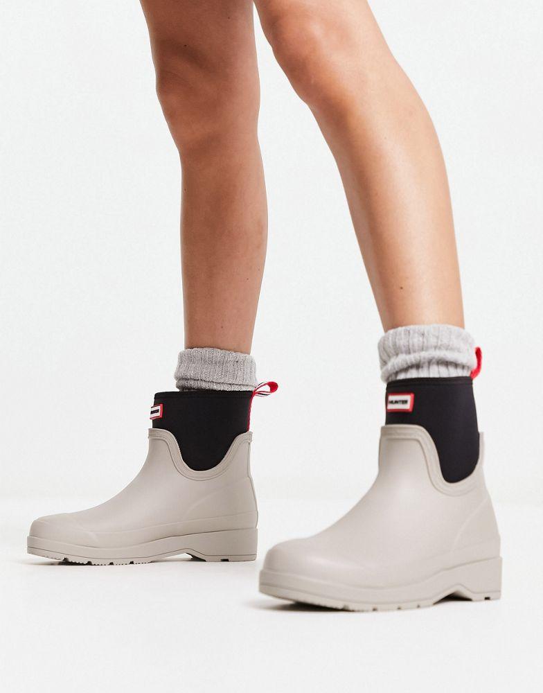 Hunter original play short neoprene wellington boot in off white商品第1张图片规格展示